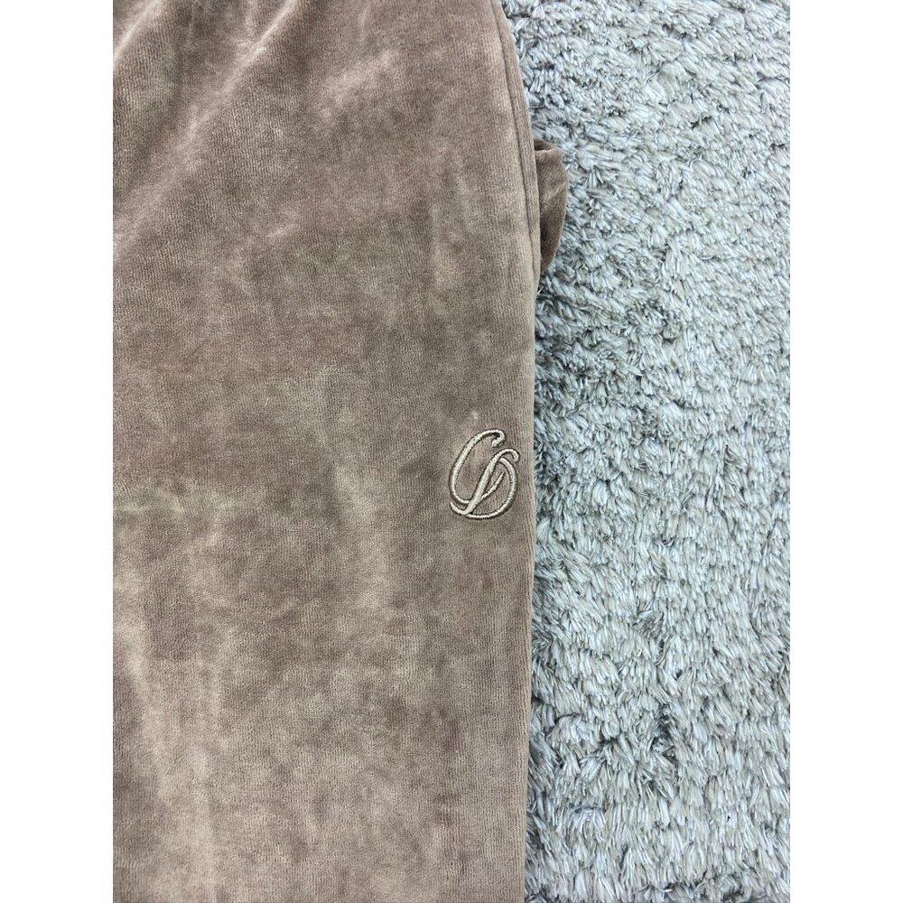 Criminal Damage Pants Womans Large Carmel Velour Lounge Velvet Tapered Joggers - Picture 8 of 10